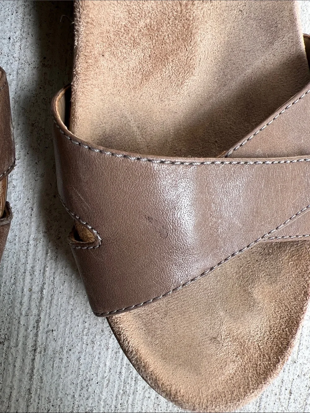 Dansko Laurie Taupe Leather Slingback Wedge Sandals EU 40